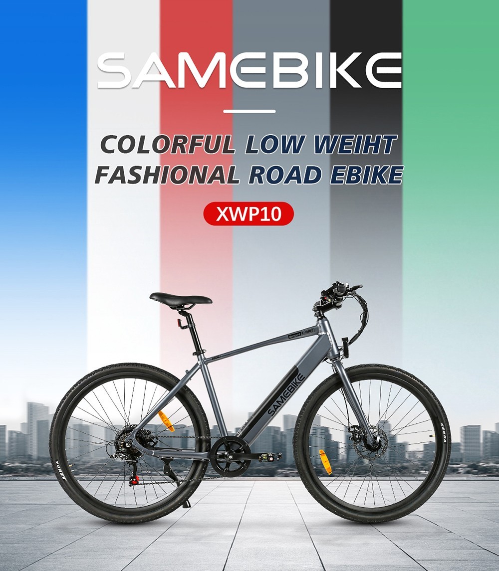 Samebike XWP10 Electric Bike 700*45C KENDA Tires 350W Motor 32Km/h Max Speed 36V 10.4Ah Battery For 40-80KM Range Dual Disc Brakes Shimano 7-Speed Gear App Control - Gray 14 Samebike XWP10 Electric Bike 700*45C KENDA Tires 350W Motor 32Km/h Max Speed 36V 10.4Ah Battery For 40-80KM Range Dual Disc Brakes Shimano 7-Speed Gear App Control - Gray -rockbros-shop Samebike XWP10 Electric Bike Grey 518891 0