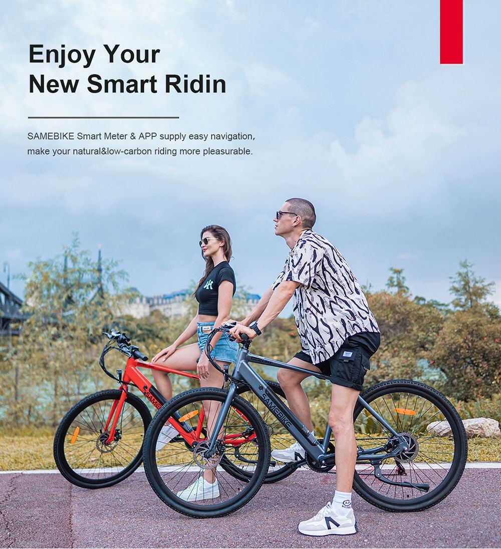 Samebike XWP10 Electric Bike 700*45C KENDA Tires 350W Motor 32Km/h Max Speed 36V 10.4Ah Battery For 40-80KM Range Dual Disc Brakes Shimano 7-Speed Gear App Control - Gray 19 Samebike XWP10 Electric Bike 700*45C KENDA Tires 350W Motor 32Km/h Max Speed 36V 10.4Ah Battery For 40-80KM Range Dual Disc Brakes Shimano 7-Speed Gear App Control - Gray -rockbros-shop Samebike XWP10 Electric Bike Grey 518891 5