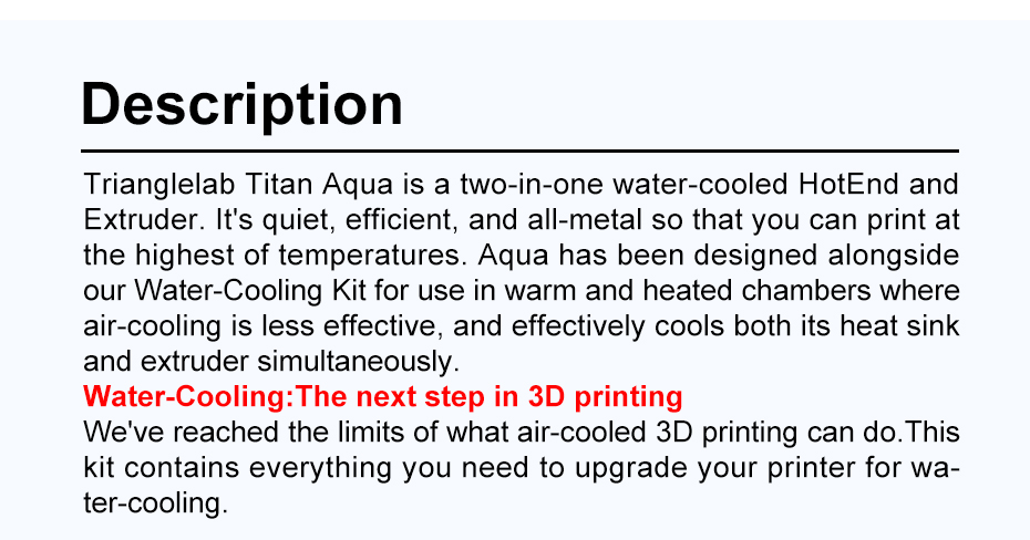Trianglelab 12V Titan AQUA Water Cooling Kit For Titan Extruder Hotend TEVO 3D Printer -BioloMix Shop Trianglelab 12V Titan AQUA Water Cooling Kit 518774 1
