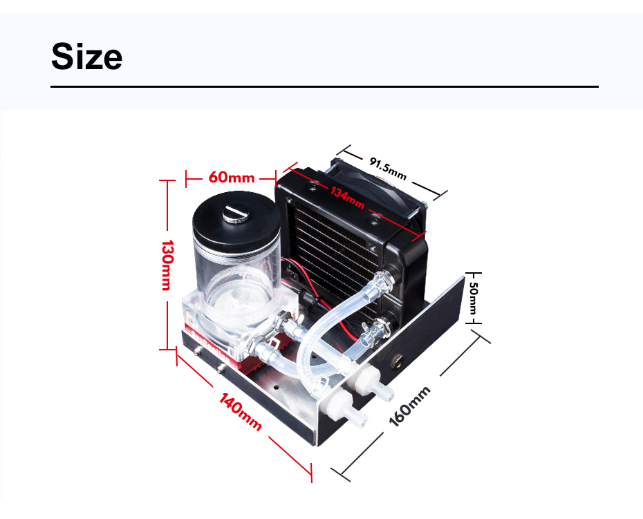 Trianglelab 12V Titan AQUA Water Cooling Kit For Titan Extruder Hotend TEVO 3D Printer -BioloMix Shop Trianglelab 12V Titan AQUA Water Cooling Kit 518774 5