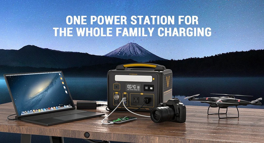 VTOMAN Jump 600 Portable Power Station, 640Wh LiFePO4 Battery Solar Generator, 600W Pure Sine Wave AC Outlets, 9 Ports, 12W LED Light -IMOU Sales VTOMAN Jump 600 640Wh Portable Power Station 518838 3