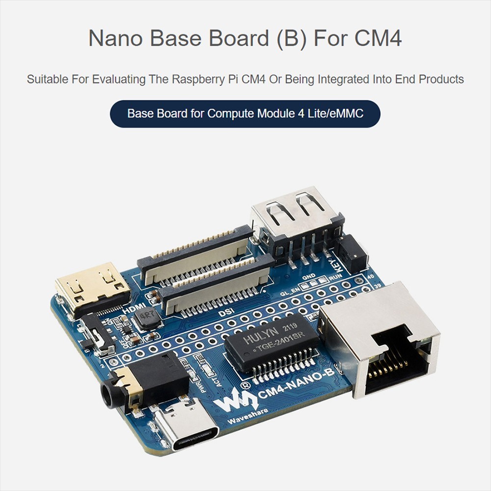 Waveshare Nano Base Board (B) For Raspberry Pi Compute Module 4