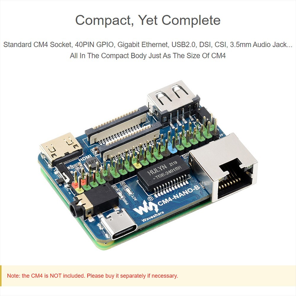 Waveshare Nano Base Board (B) For Raspberry Pi Compute Module 4