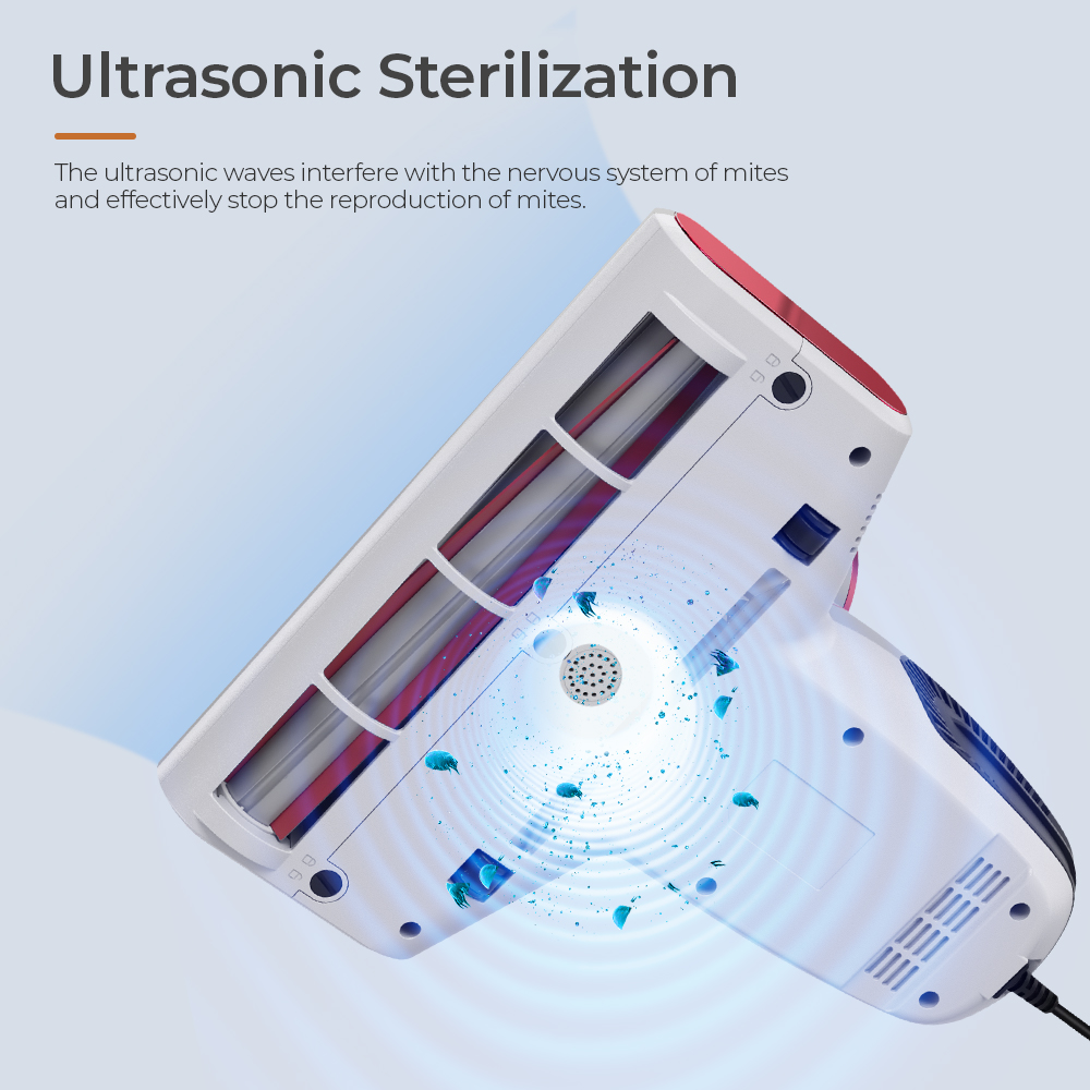 Smarock S10 Smart Dual-Cup Mite Cleaner 13KPa Suction 500W Power Metal Brushroll Multi-Directional Heating Professional UV Light Ultrasonic Tech 99.9% Removing Mites 0.5L Dust Cup - White