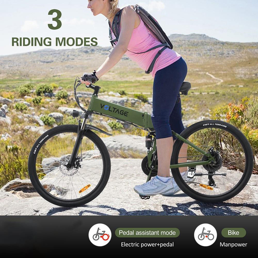 KAISDA K1-V Electric Bike 26 Inch Foldable Mountain Bike 250W Motor 25Km/h Max Speed 36V 10.4Ah Battery 70KM Max Range 120KG Max Load - White