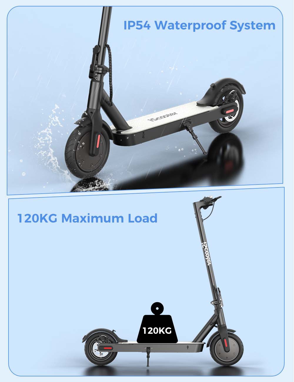 IScooter I8 Electric Folding Scooter For Commuting 8.5 Inch Tire 500W Motor 25km/h Max Speed 7.5Ah Battery For 25-30km Mileage - White -rockbros-shop iScooter i8 Electric Folding Scooter for Commuting White 518846 2