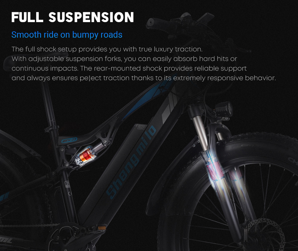 Shengmilo MX03 1000W 48V 17Ah 26 Inch E-bike 40km/h Max Speed 40-50km Mileage Range 180kg Max Load Electric Bike - Black 25 Shengmilo MX03 1000W 48V 17Ah 26 Inch E-bike 40km/h Max Speed 40-50km Mileage Range 180kg Max Load Electric Bike - Black -rockbros-shop 6cf6eaf5 6a0f 4d98 8dde 3fb1cd79be9d
