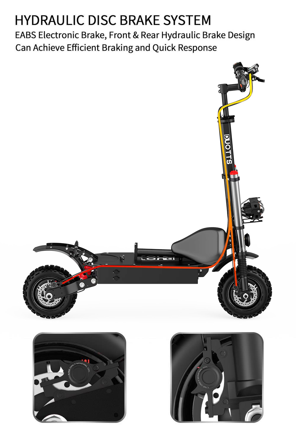 DUOTTS D88 Electric Scooter 11 Inch Off-Road Tires 2800W*2 Dual Motor 85Km/h Max Speed 60V 38Ah Battery For 100KM Range 150KG Load Double Absorbers With Seat -rockbros-shop 71250153 84ea 49e6 bd8f f549c8f9760e