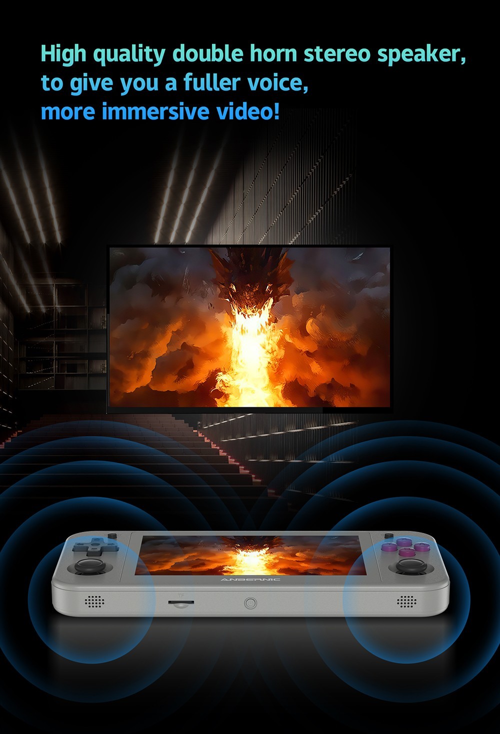 ANBERNIC RG505 Android 12 Handheld Game Console, 4GB+128GB, Unisoc Tiger T618 Cota-core, 4.95'' OLED Touch Screen, 8H Play Time, 2.4/5G WiFi - Grey