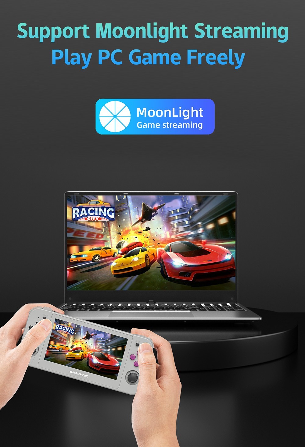 ANBERNIC RG505 Android 12 Handheld Game Console, 4GB+128GB, Unisoc Tiger T618 Cota-core, 4.95'' OLED Touch Screen, 8H Play Time, 2.4/5G WiFi - Grey