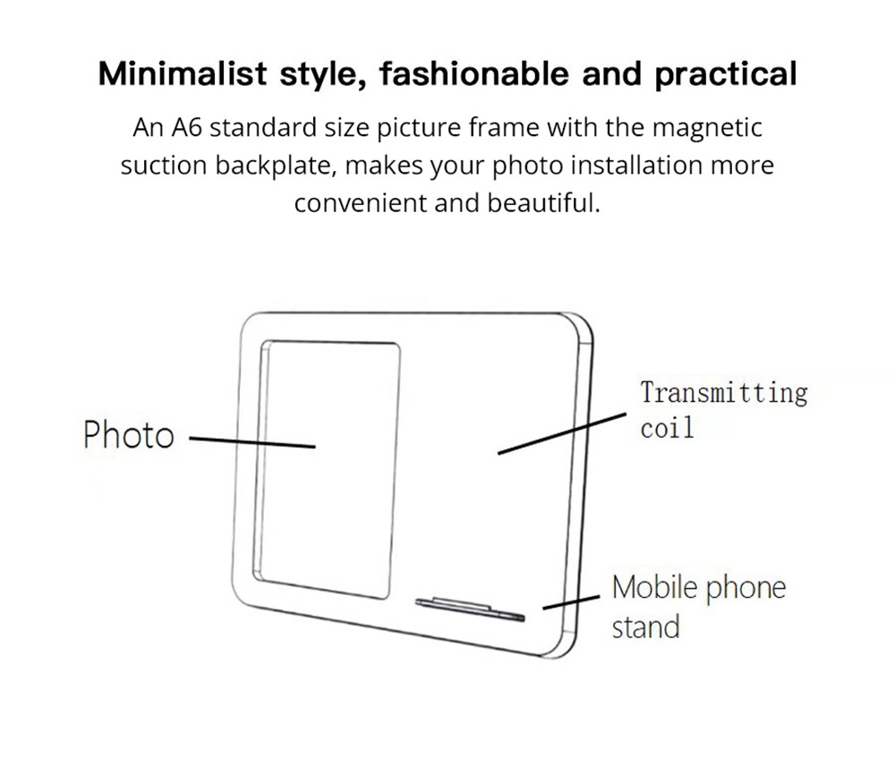 Brownhorse BHP100 Multifunctional Photo Frame, Mobile Phone Bracket, Wireless Charging - White -Deals Accessories Store Brownhorse BHP100 Multifunctional Photo Frame White 519047 1