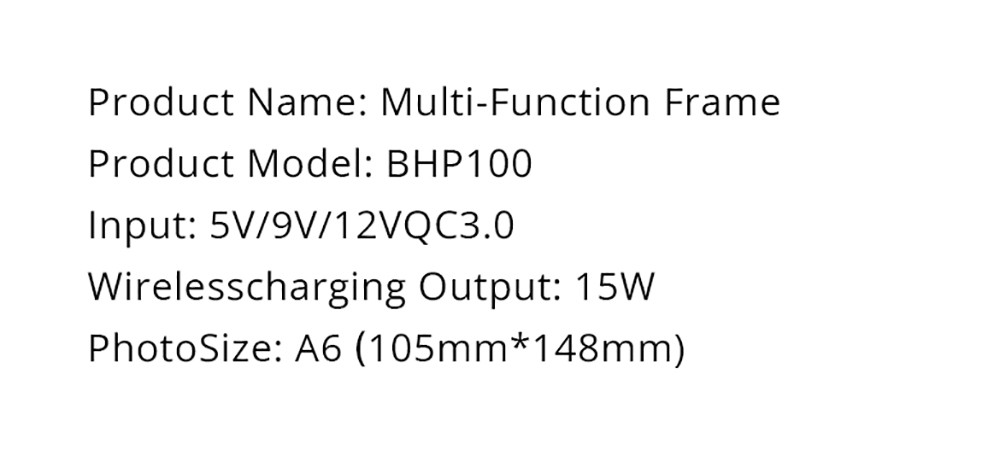 Brownhorse BHP100 Multifunctional Photo Frame, Mobile Phone Bracket, Wireless Charging - White -Deals Accessories Store Brownhorse BHP100 Multifunctional Photo Frame White 519047 4