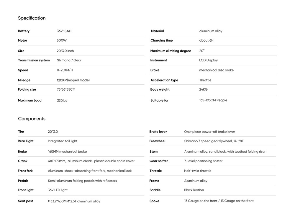 ENGWE C20 Pro Folding Electric Bicycle 20*3.0 Inch Fat Tires 500W Brushless Motor 36V 16Ah Battery 25Km/h Max Speed 120KM Range 150KG Max Load Dual Disc Brakes Shimano 7-Speed Gear- Gray 21 ENGWE C20 Pro Folding Electric Bicycle 20*3.0 Inch Fat Tires 500W Brushless Motor 36V 16Ah Battery 25Km/h Max Speed 120KM Range 150KG Max Load Dual Disc Brakes Shimano 7-Speed Gear- Gray -rockbros-shop ENGWE C20 Pro Folding Electric Bicycle 36V 16Ah Battery Grey 519015 7