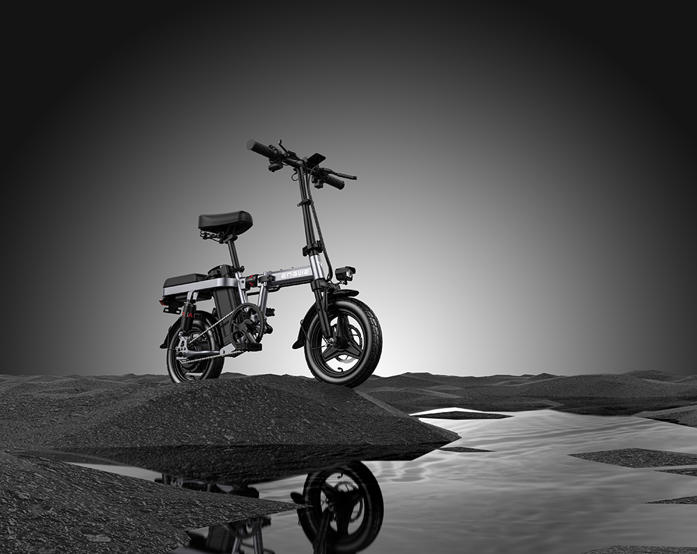 ENGWE T14 Folding Electric Bicycle 14 Inch Tire 350W Brushless Motor 48V 10Ah Battery 33Km/h Max Speed 80KM Range 100KG Load - Gray -rockbros-shop ENGWE T14 Folding Electric Bicycle 14 Inch Tire Grey 519018 10