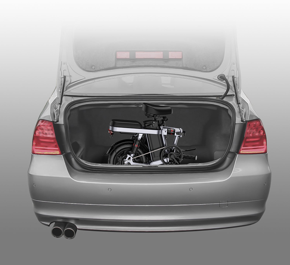 ENGWE T14 Folding Electric Bicycle 14 Inch Tire 350W Brushless Motor 48V 10Ah Battery 33Km/h Max Speed 80KM Range 100KG Load - Gray -rockbros-shop ENGWE T14 Folding Electric Bicycle 14 Inch Tire Grey 519018 12