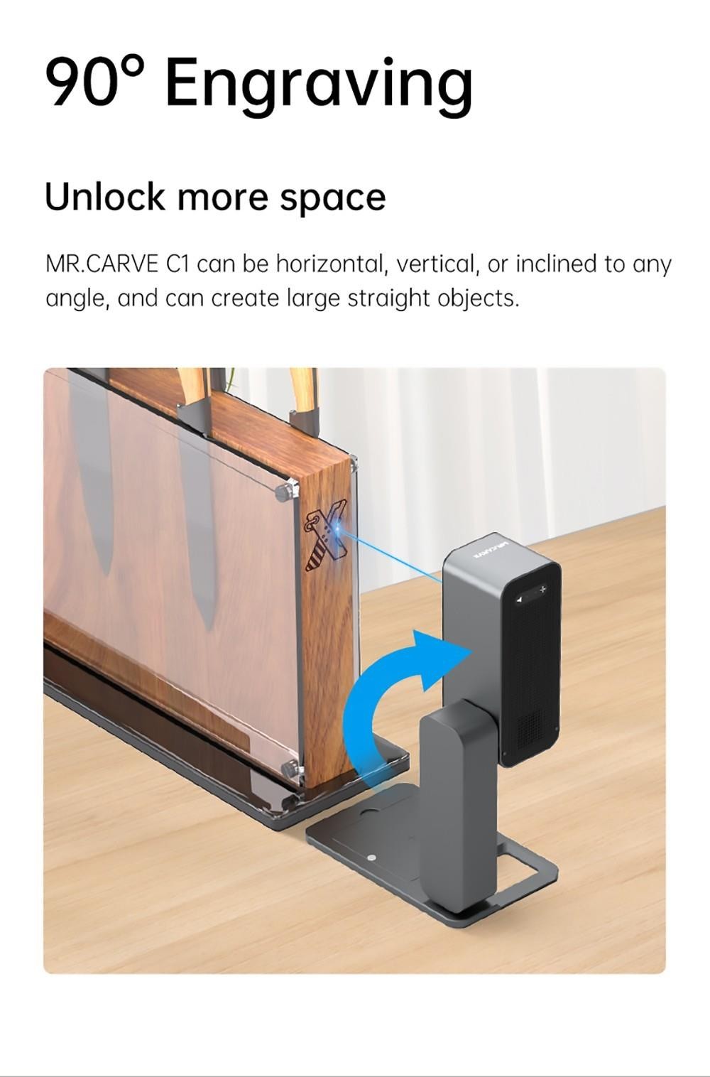 MR CARVE C1 Folding Laser Engraver, 10W Laser Power, Auto Focus, 0.05mm Engraving Accuracy, 600mm/s, 80*80mm, Wireless App Connection - AU Plug -BioloMix Shop MR CARVE C1 Folding Laser Engraver AU Plug 518924 10