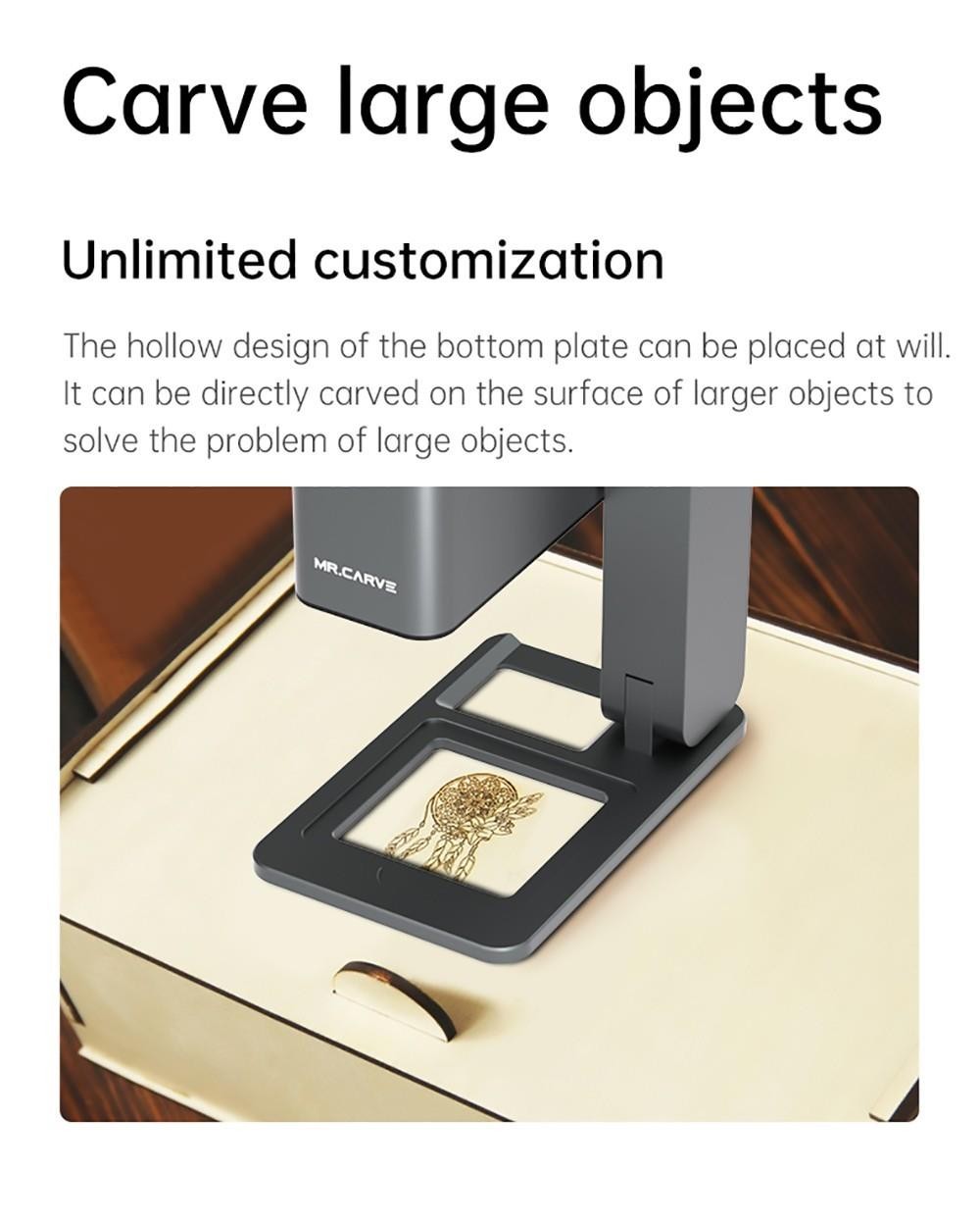 MR CARVE C1 Folding Laser Engraver, 10W Laser Power, Auto Focus, 0.05mm Engraving Accuracy, 600mm/s, 80*80mm, Wireless App Connection - AU Plug -BioloMix Shop MR CARVE C1 Folding Laser Engraver AU Plug 518924 5