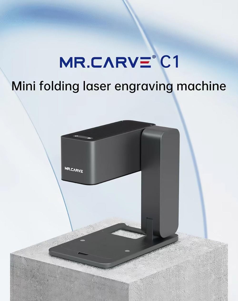 MR CARVE C1 Folding Laser Engraver, 10W Laser Power, Auto Focus, 0.05mm Engraving Accuracy, 600mm/s, 80*80mm, Wireless App Connection - UK Plug -BioloMix Shop MR CARVE C1 Folding Laser Engraver UK Plug 518923 0