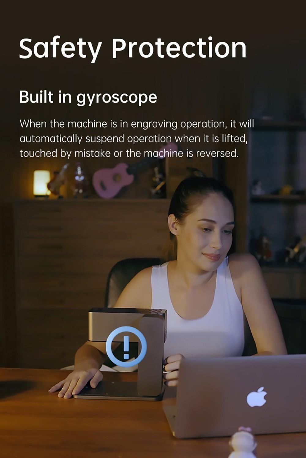 MR CARVE C1 Folding Laser Engraver, 10W Laser Power, Auto Focus, 0.05mm Engraving Accuracy, 600mm/s, 80*80mm, Wireless App Connection - UK Plug -BioloMix Shop MR CARVE C1 Folding Laser Engraver UK Plug 518923 12