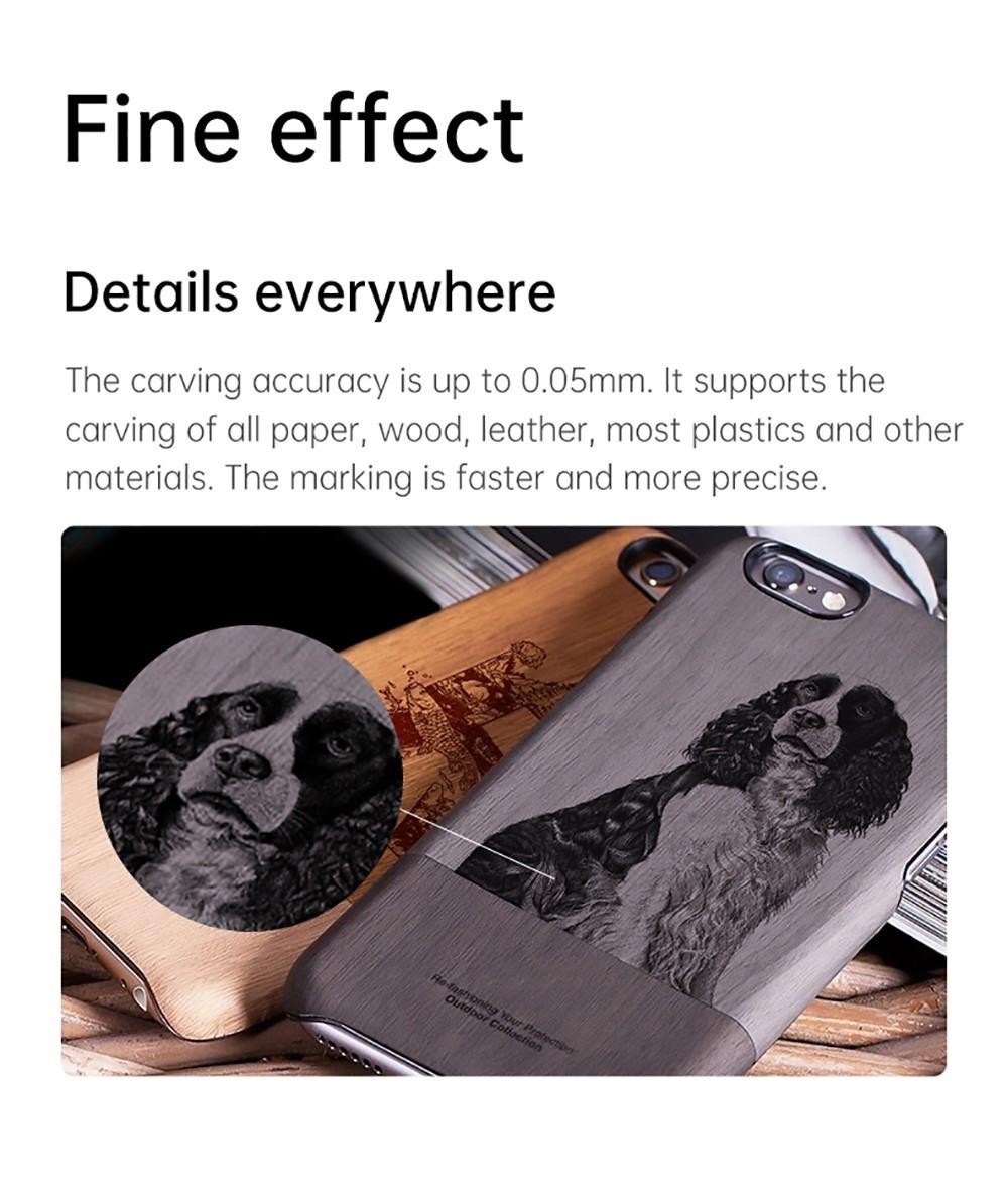 MR CARVE C1 Folding Laser Engraver, 10W Laser Power, Auto Focus, 0.05mm Engraving Accuracy, 600mm/s, 80*80mm, Wireless App Connection - UK Plug -BioloMix Shop MR CARVE C1 Folding Laser Engraver UK Plug 518923 4