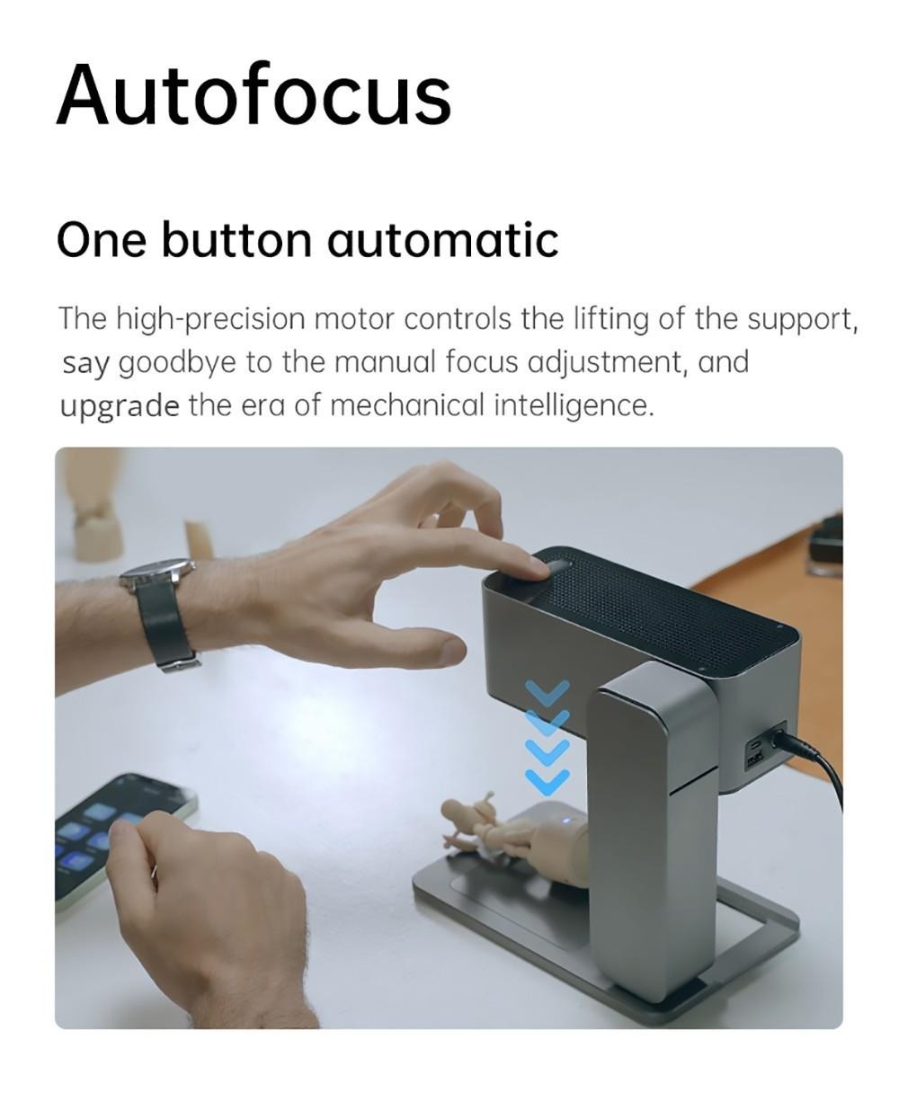 MR CARVE C1 Folding Laser Engraver, 10W Laser Power, Auto Focus, 0.05mm Engraving Accuracy, 600mm/s, 80*80mm, Wireless App Connection - UK Plug -BioloMix Shop MR CARVE C1 Folding Laser Engraver UK Plug 518923 7