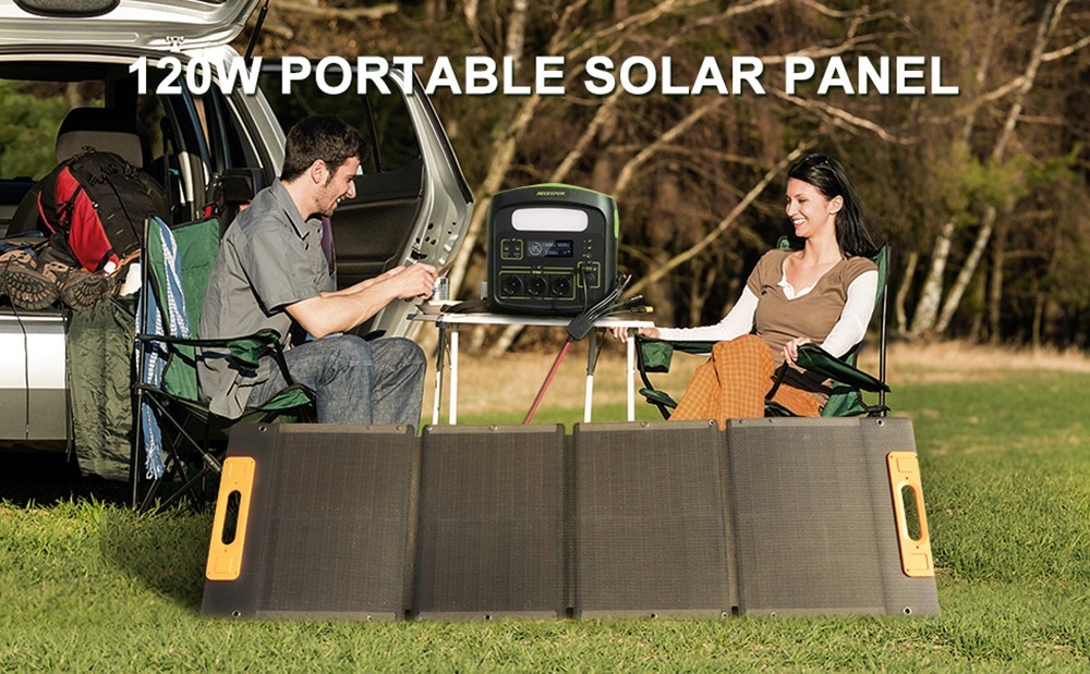 NECESPOW 120W Foldable Lightweight Solar Panel, Monocrystalline Solar Cells, 21% Highly Efficient Conversion, IP65 Waterproof -IMOU Sales NECESPOW 120W Foldable Lightweight Solar Panel 518930 1
