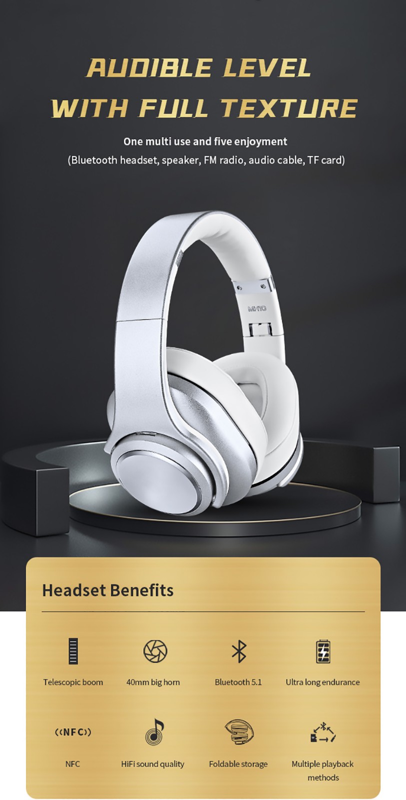 SODO MH10 2-in-1 Wireless Bluetooth On-Ear Headphone & Speaker, Built-in 3-EQ Foldable Headset With Mic - Black 14 SODO MH10 2-in-1 Wireless Bluetooth On-Ear Headphone & Speaker, Built-in 3-EQ Foldable Headset With Mic - Black -Headphones & Earphones shop SODO MH10 2 in 1 Wireless Bluetooth On Ear Headphone Speaker Black 518973 0