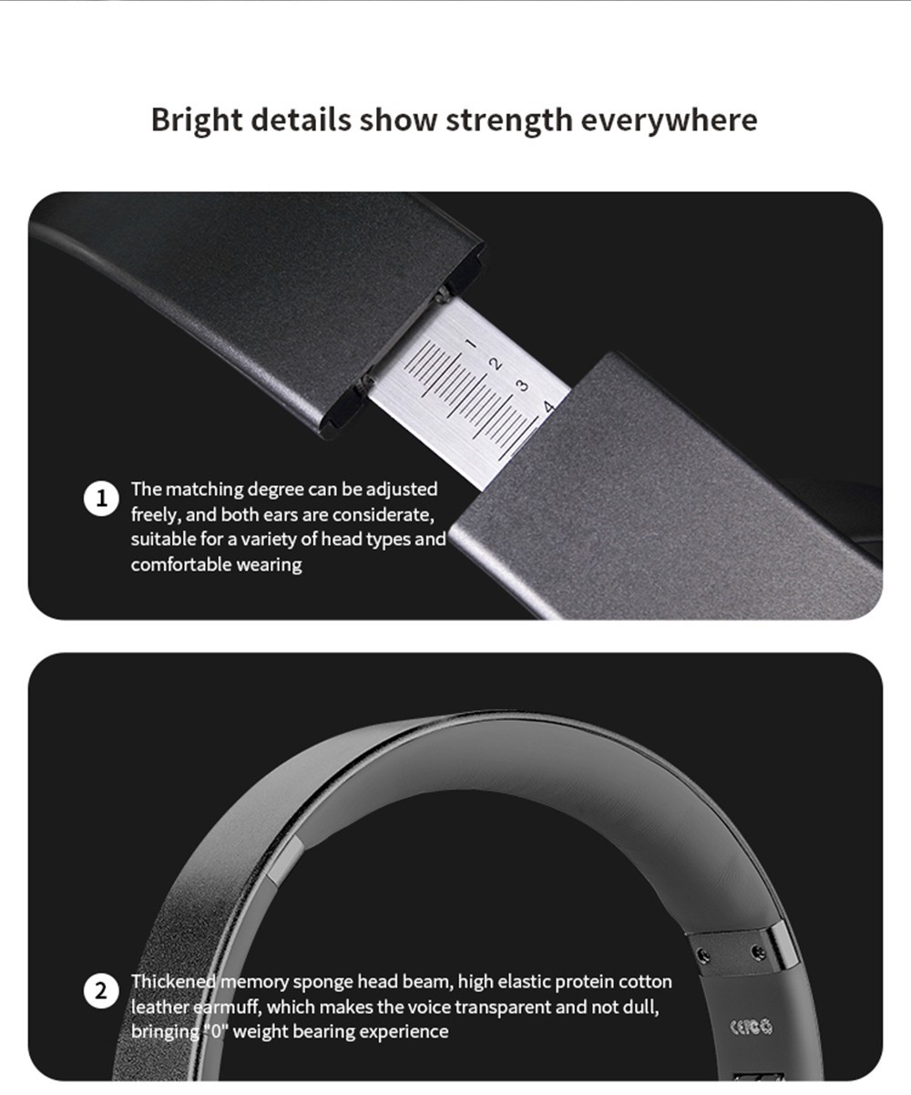 SODO MH11 2-in-1 Wireless Bluetooth Headphone & Speaker, Built-in 3-EQ Foldable Headset With Mic Support TF Card - Black -Headphones & Earphones shop SODO MH11 2 in 1 Wireless Bluetooth Headphone Speaker Black 518977 4