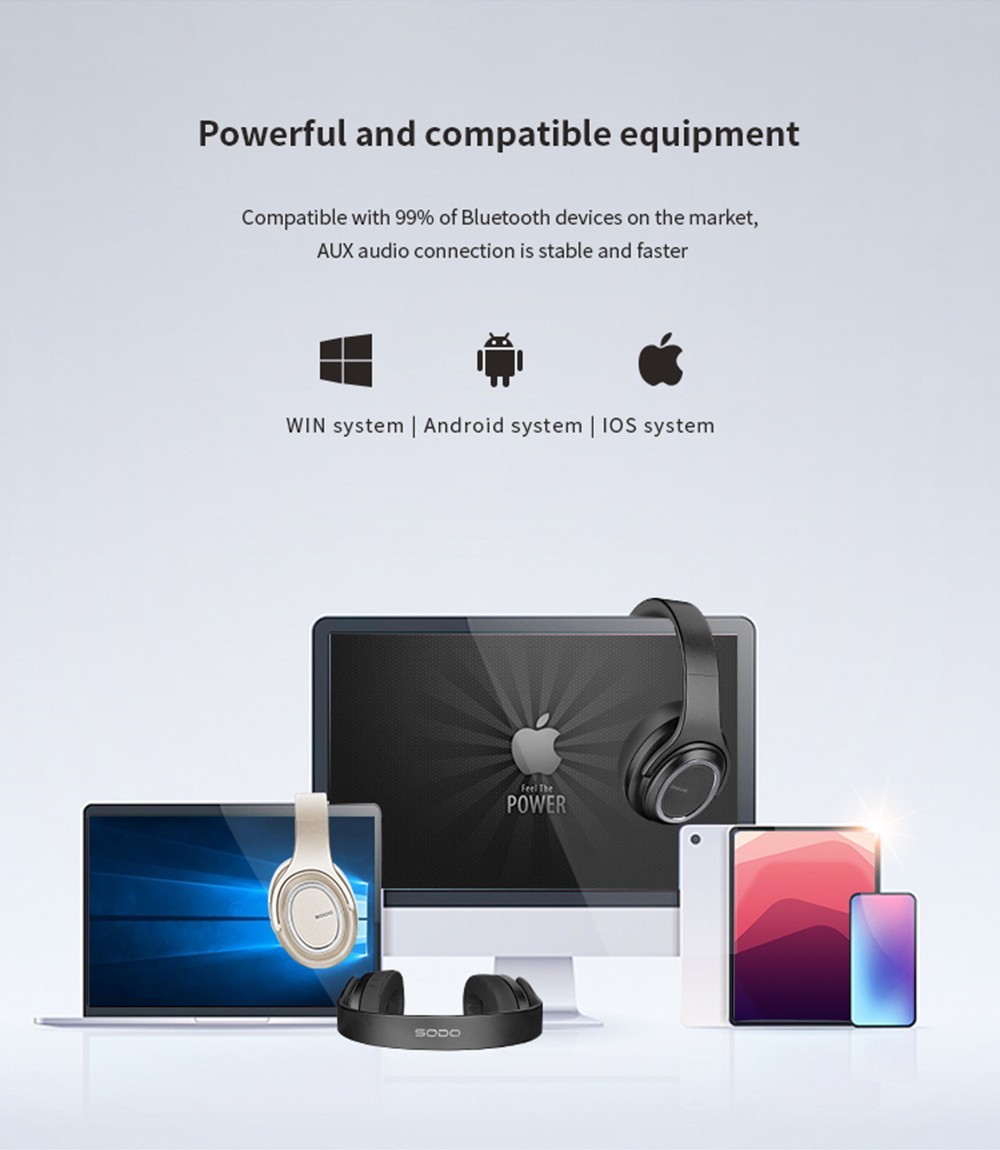 SODO MH11 2-in-1 Wireless Bluetooth Headphone & Speaker, Built-in 3-EQ Foldable Headset With Mic Support TF Card - Black -Headphones & Earphones shop SODO MH11 2 in 1 Wireless Bluetooth Headphone Speaker Black 518977 7