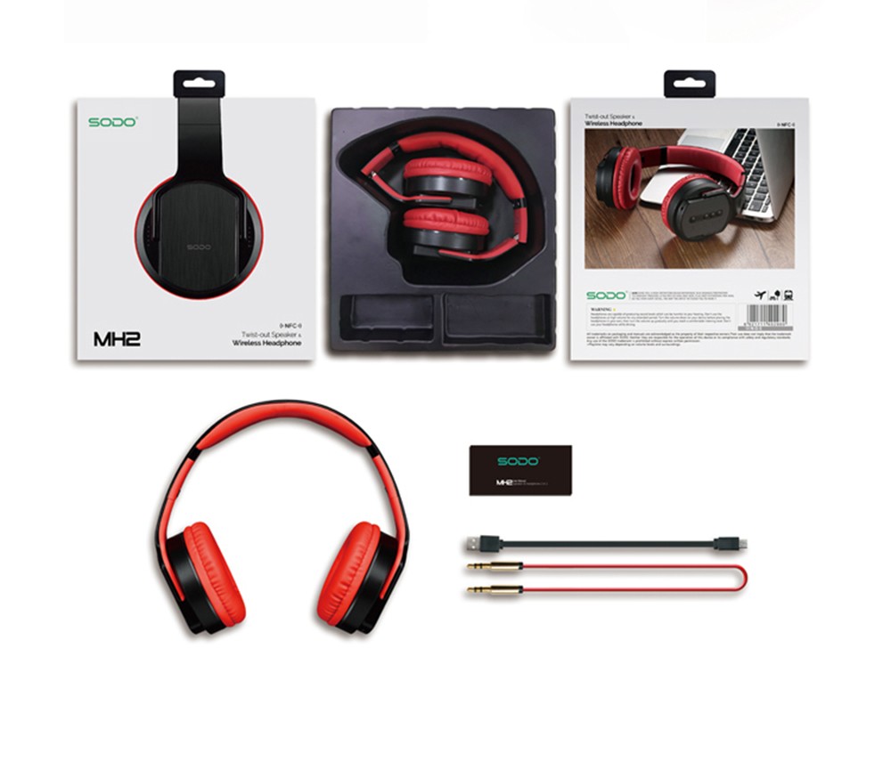 SODO MH2 Wireless Bluetooth Headset, Headphone & Speaker Modes, Support TF Card, FM - Black 22 SODO MH2 Wireless Bluetooth Headset, Headphone & Speaker Modes, Support TF Card, FM - Black -Headphones & Earphones shop SODO MH2 Wireless Bluetooth Headset Black 518961 10