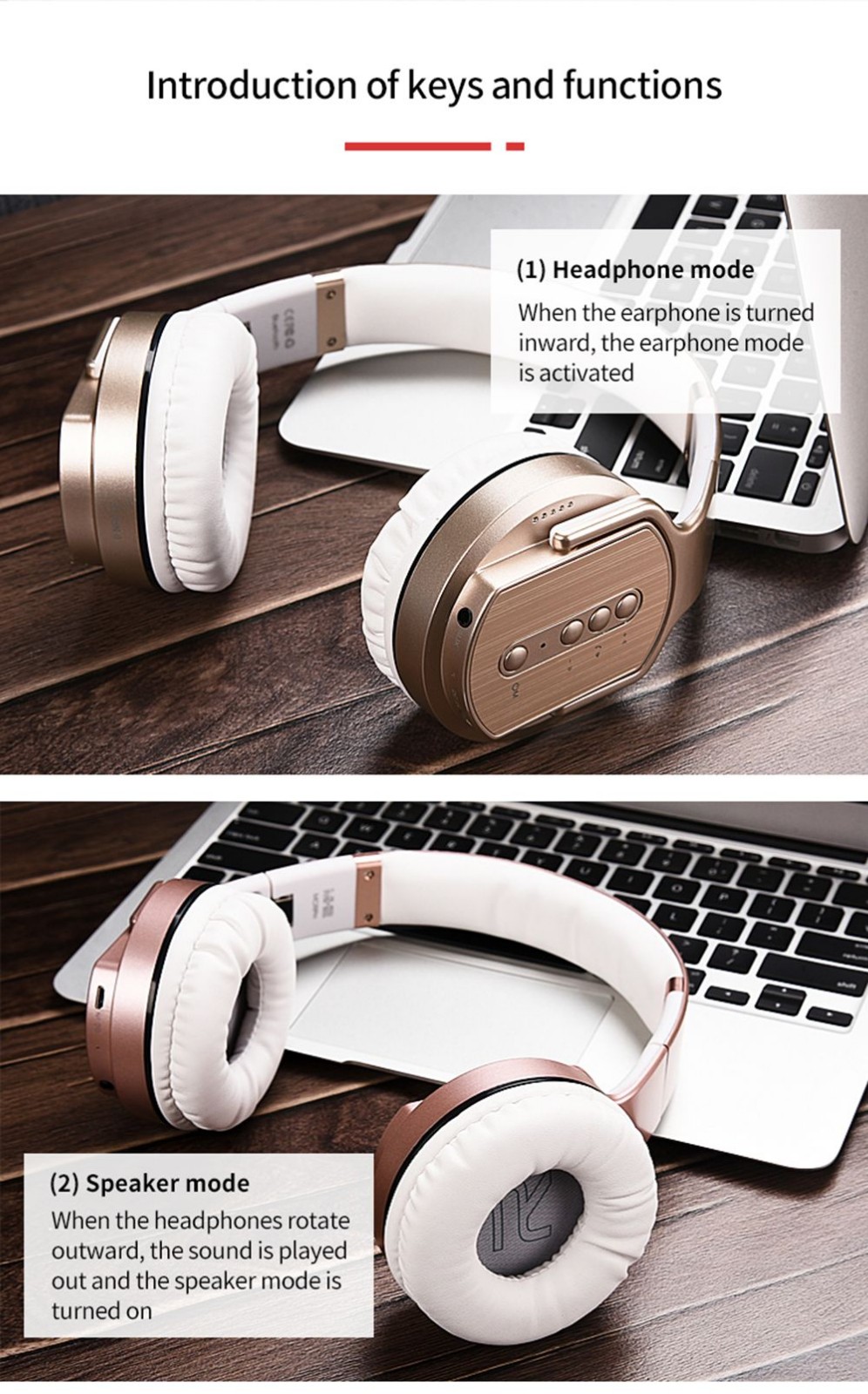 Cuffie Bluetooth Pieghevoli Ameego U-009 Con Micro SD E FM - Rosse - Per Cellulare E PC
