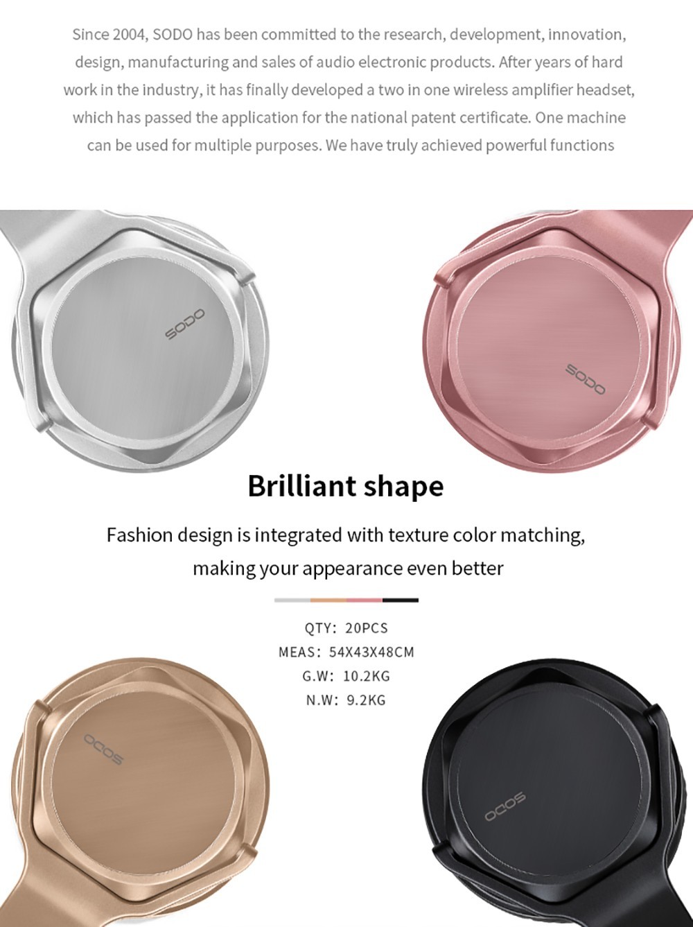 SODO MH3 2-in-1 Wireless Bluetooth On-Ear Headphone And Twist Out Bluetooth Speaker, Bluetooth 5.1 Support TF Card - Rose Gold 16 SODO MH3 2-in-1 Wireless Bluetooth On-Ear Headphone And Twist Out Bluetooth Speaker, Bluetooth 5.1 Support TF Card - Rose Gold -Headphones & Earphones shop SODO MH3 2 in 1 Wireless Bluetooth On Ear Headphone Rose Gold 518969 2