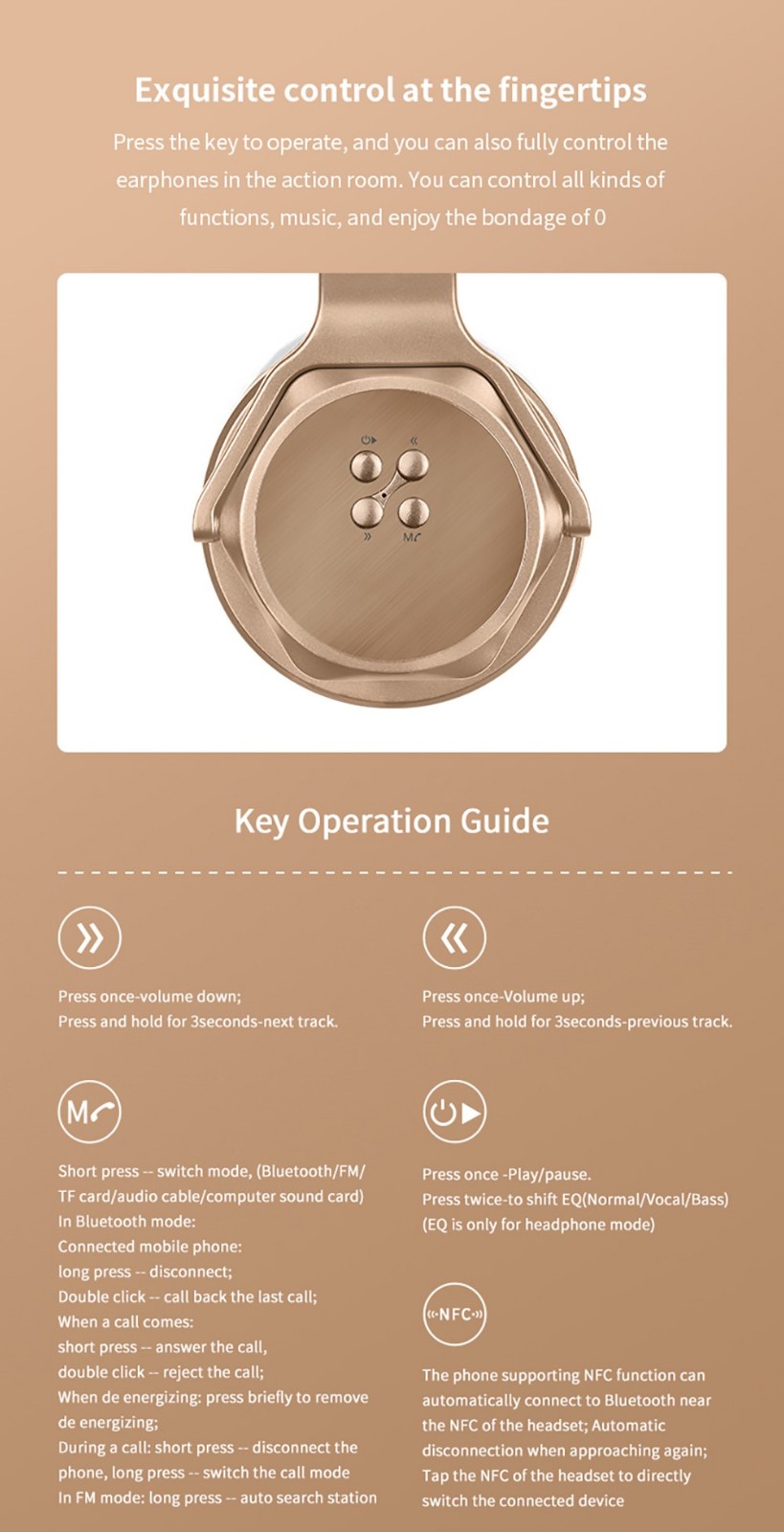 SODO MH3 2-in-1 Wireless Bluetooth On-Ear Headphone And Twist Out Bluetooth Speaker, Bluetooth 5.1 Support TF Card - Rose Gold 20 SODO MH3 2-in-1 Wireless Bluetooth On-Ear Headphone And Twist Out Bluetooth Speaker, Bluetooth 5.1 Support TF Card - Rose Gold -Headphones & Earphones shop SODO MH3 2 in 1 Wireless Bluetooth On Ear Headphone Rose Gold 518969 6