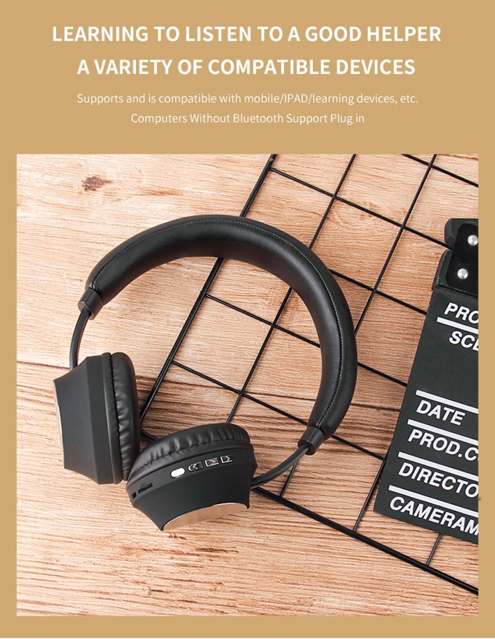 SODO SD-1008 Wireless Bluetooth Headphone BT 5.0 - Black -Headphones & Earphones shop SODO SD 1008 Wireless Bluetooth Headphone BT 5 0 Black 518945 1