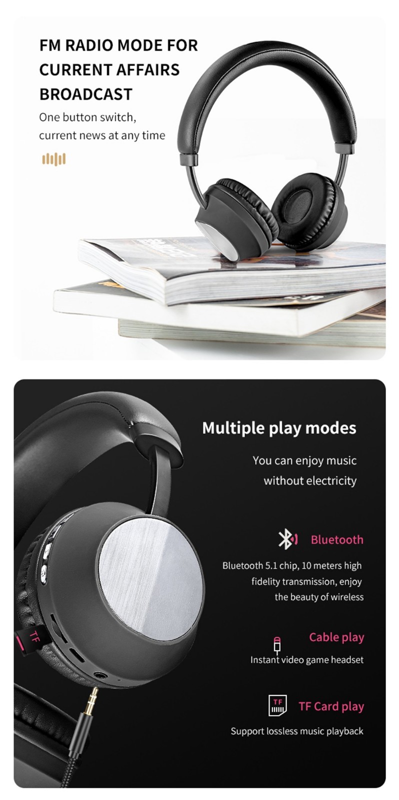 SODO SD-1008 Wireless Bluetooth Headphone BT 5.0 - Light Grey -Headphones & Earphones shop SODO SD 1008 Wireless Bluetooth Headphone BT 5 0 Light Grey 518946 2