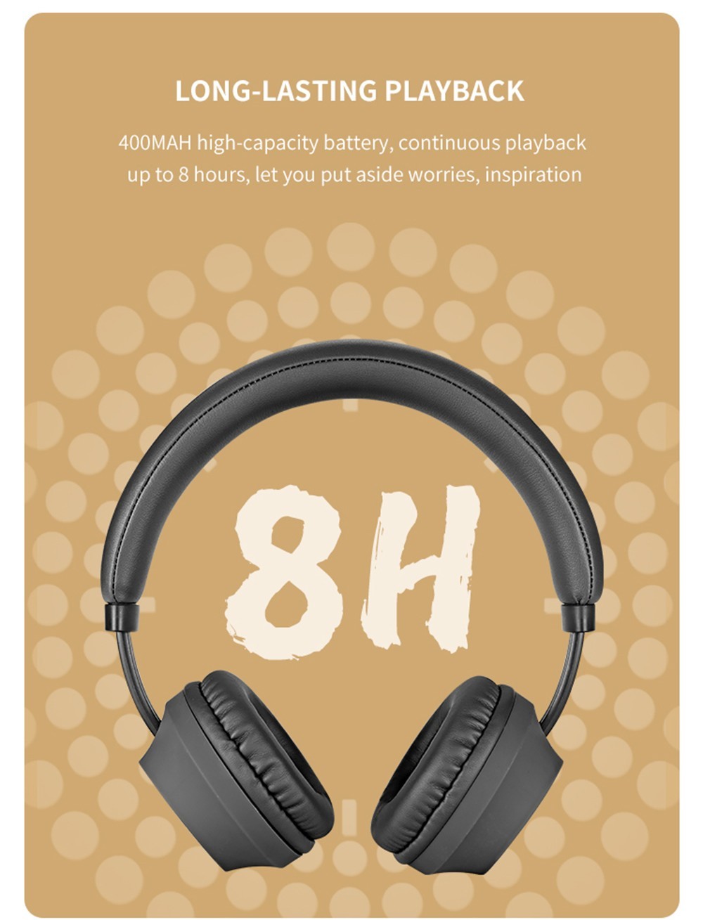 SODO SD-1008 Wireless Bluetooth Headphone BT 5.0 - Light Grey -Headphones & Earphones shop SODO SD 1008 Wireless Bluetooth Headphone BT 5 0 Light Grey 518946 3