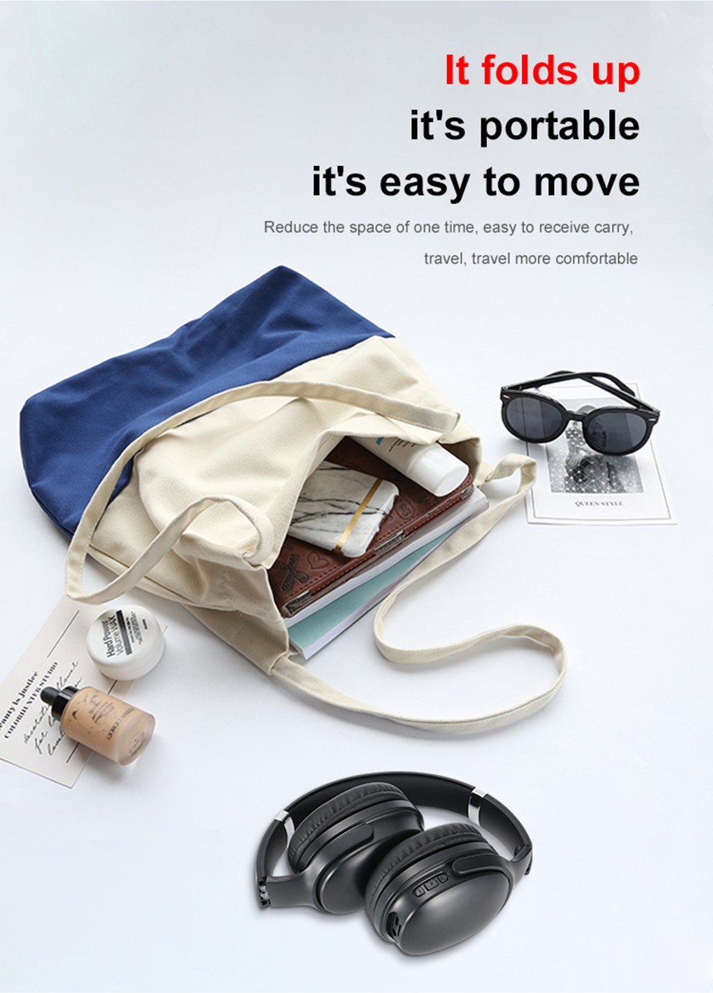 SODO SD-1011 Double Bass Smart Bluetooth Headset HiFi Sound, Bluetooth 5.1, Adjustable Tie - Blue -Headphones & Earphones shop SODO SD 1011 Double Bass Smart Bluetooth Headset Blue 518966 7