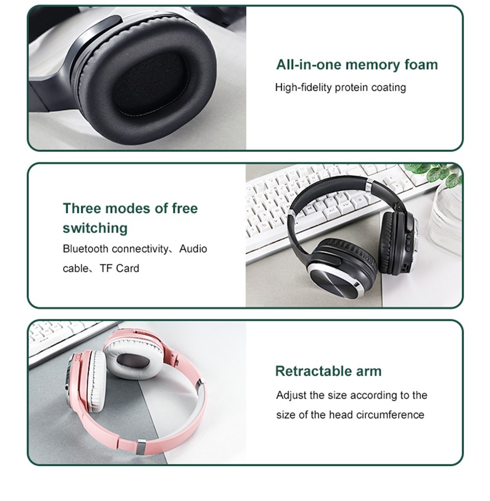 SODO SD-1012 TWS Music Headset Bluetooth 5.1 Chip High Fidelity Sound Quality Foldable Headset Support TF Card - Pink -Headphones & Earphones shop SODO SD 1012 TWS Music Headset Pink 518953 5