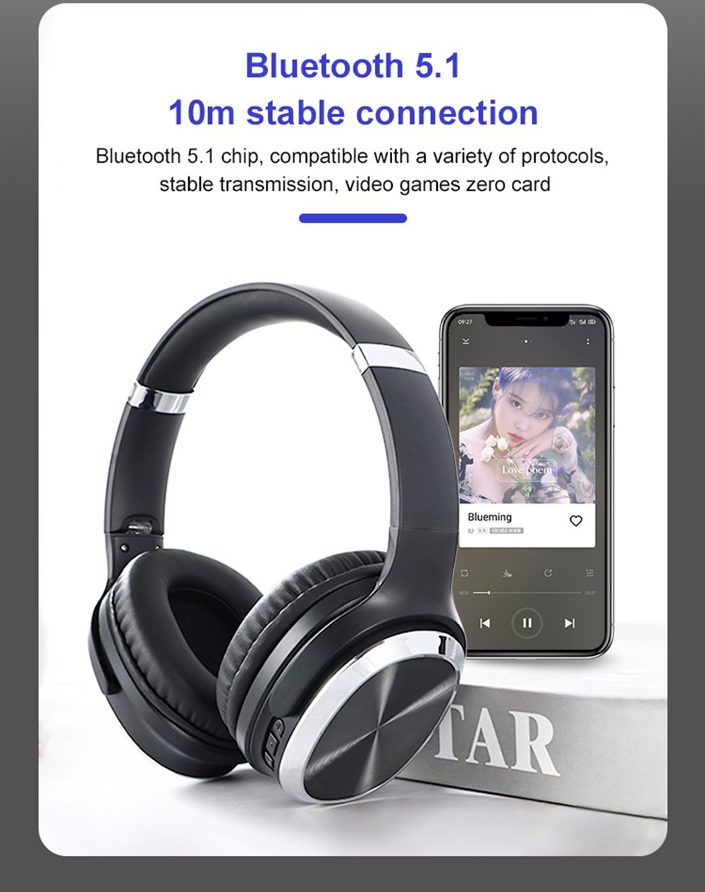 SODO SD-1012 TWS Music Headset Bluetooth 5.1 Chip High Fidelity Sound Quality Foldable Headset Support TF Card - Pink -Headphones & Earphones shop SODO SD 1012 TWS Music Headset Pink 518953 7