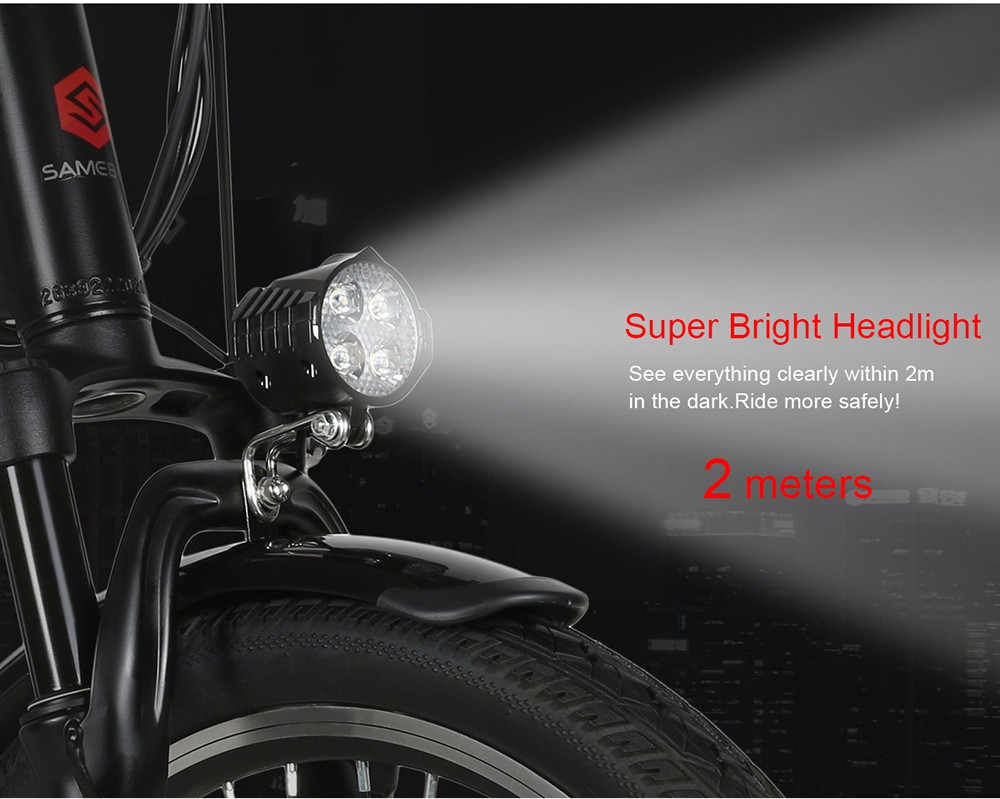 Samebike JG20 Smart Folding Electric Moped Bike 350W Motor 10Ah Battery 32km/h Max Speed 20 Inch Tire - White -rockbros-shop Samebike JG20 Smart Folding Electric Bike 350W Motor White 519003 15