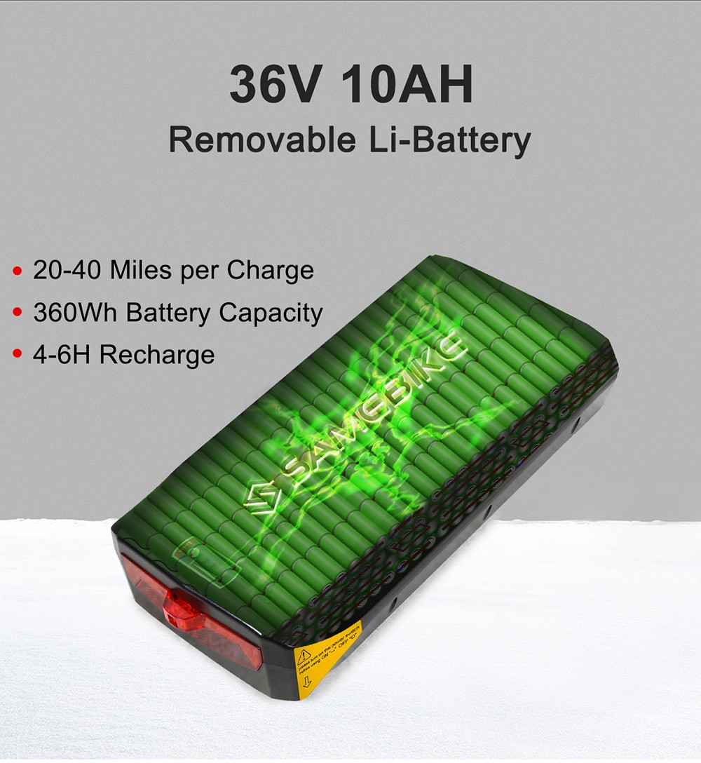 Samebike JG20 Smart Folding Electric Moped Bike 350W Motor 10Ah Battery 32km/h Max Speed 20 Inch Tire - White -rockbros-shop Samebike JG20 Smart Folding Electric Bike 350W Motor White 519003 4