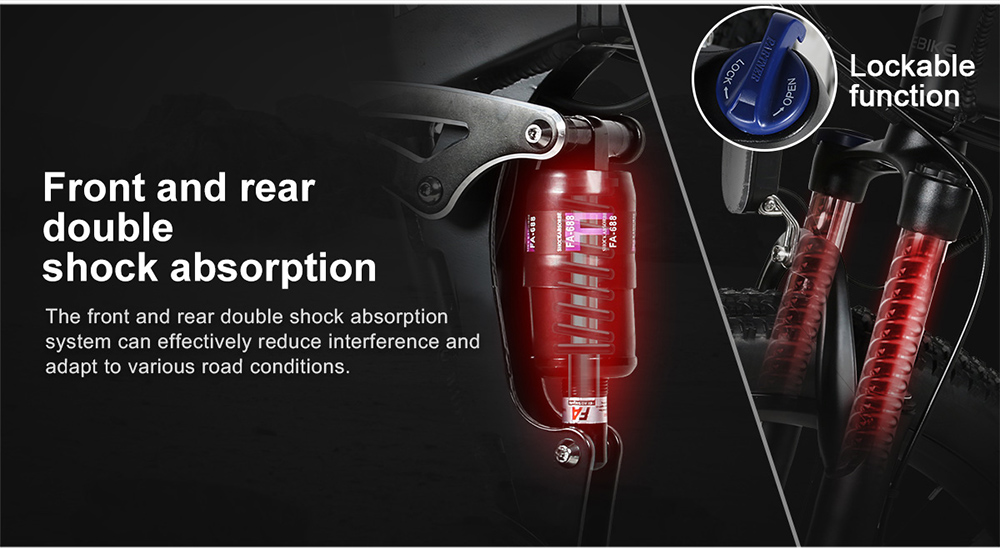 Samebike LO26-II Foldable Mountain Electric Bike 750W Motor 48V 10Ah Battery 60-80 Km Range 35km/h Max Speed - Black -rockbros-shop Samebike LO26 II Foldable Mountain Electric Bike Black 519005 15