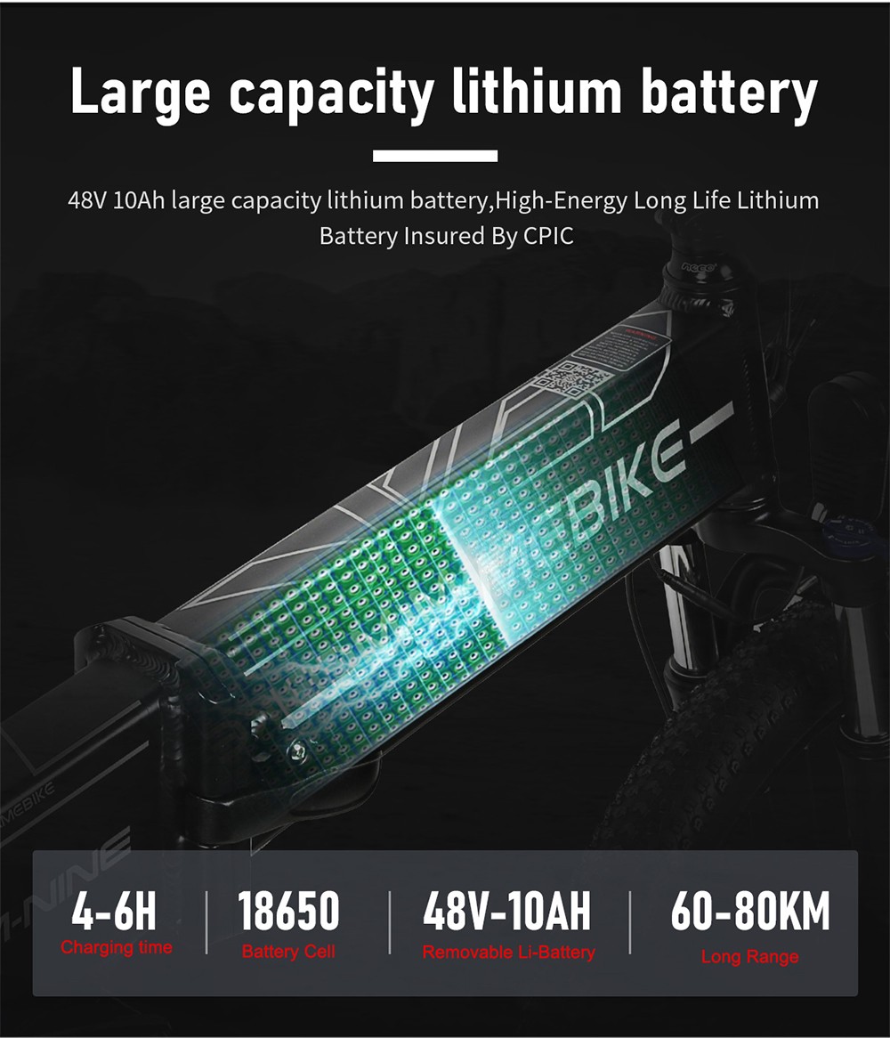 Samebike LO26-II Foldable Mountain Electric Bike 750W Motor 48V 10Ah Battery 60-80 Km Range 35km/h Max Speed - Black -rockbros-shop Samebike LO26 II Foldable Mountain Electric Bike Black 519005 4