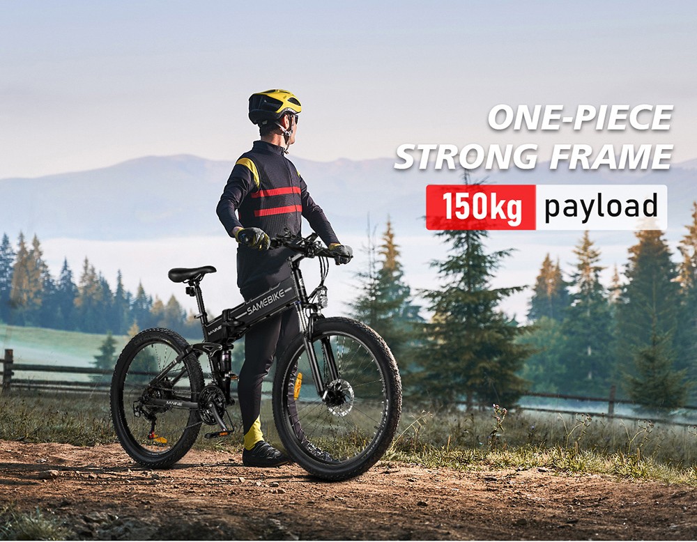 Samebike LO26-II Foldable Mountain Electric Bike 750W Motor 48V 10Ah Battery 60-80 Km Range 35km/h Max Speed - Black -rockbros-shop Samebike LO26 II Foldable Mountain Electric Bike Black 519005 5