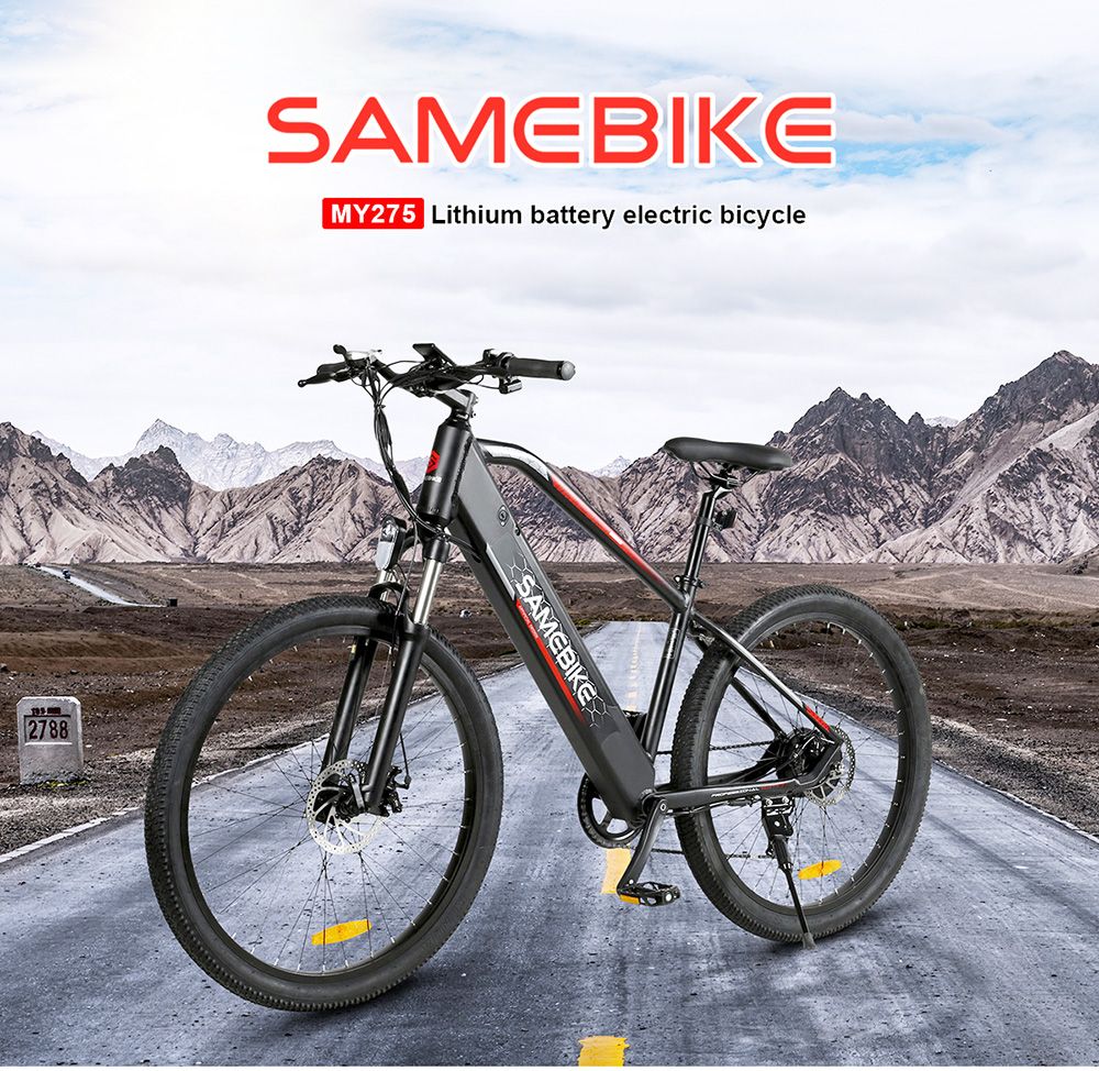 Samebike MY275 10.4Ah 500W Motor 48V 27.5inch Electric Bike 20mph Top Speed 80km Mileage Range 150kg Load - Black -rockbros-shop Samebike MY275 10 4Ah 500W Motor 48V 27 5inch Electric Bike Black 519007 0