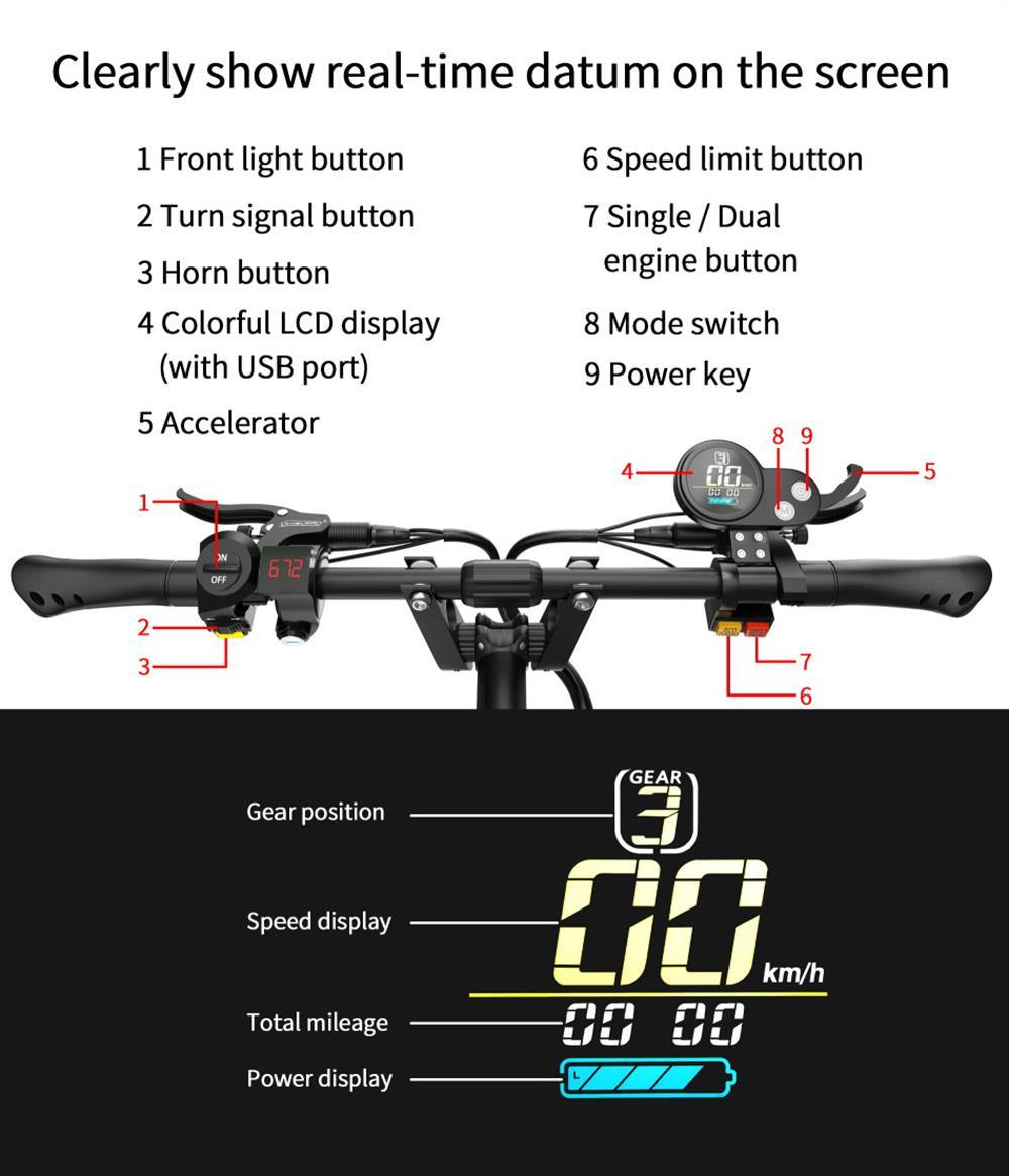 DUOTTS D88 Electric Scooter 11 Inch Off-Road Tires 2800W*2 Dual Motor 85Km/h Max Speed 60V 38Ah Battery For 100KM Range 150KG Load Double Absorbers With Seat -rockbros-shop d321e1f5 21b5 4a8c 93a0 a85abe3912ad