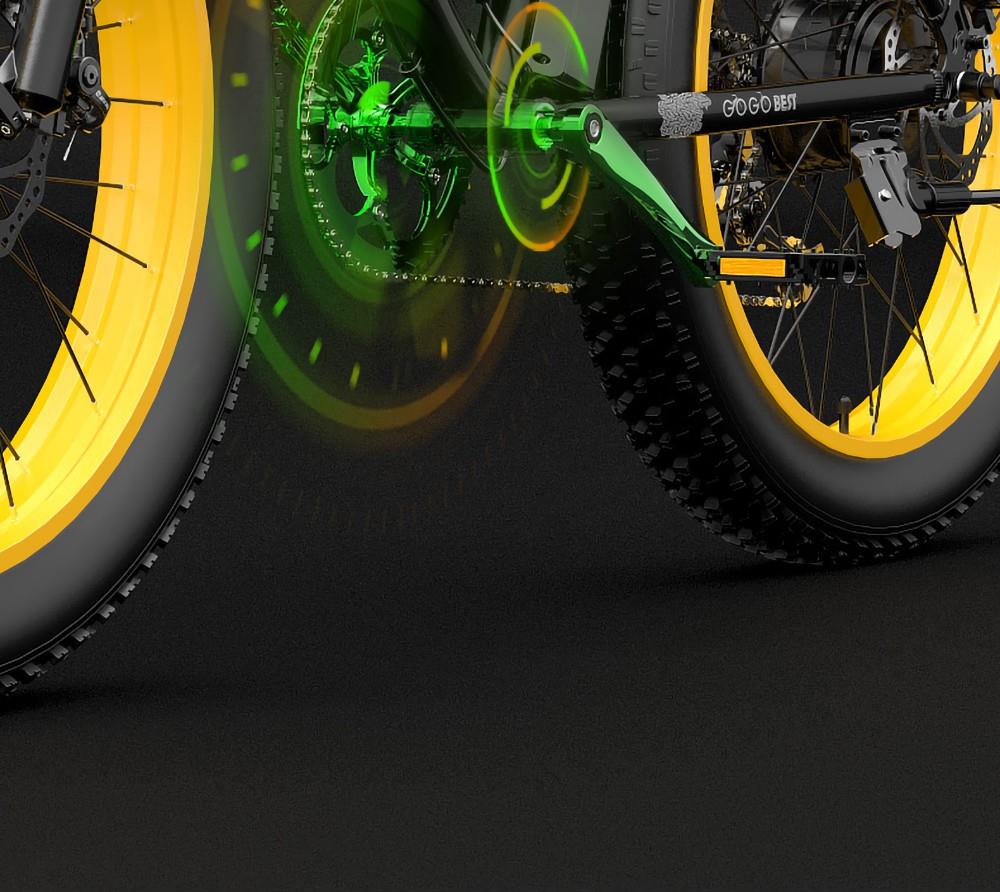 GOGOBEST GF600 Electric Bike 48V 13Ah Battery 1000W Motor 26x4.0 Inch Fat Tire Max Speed 40Km/h 110KM Power-assisted Mileage Range LCD Display IP54 Waterproof Aluminum Alloy Frame Shimano 7-speed Shift - Black Grey -rockbros-shop 060b0350cd58445a86cc9030dd4095df 519226 13