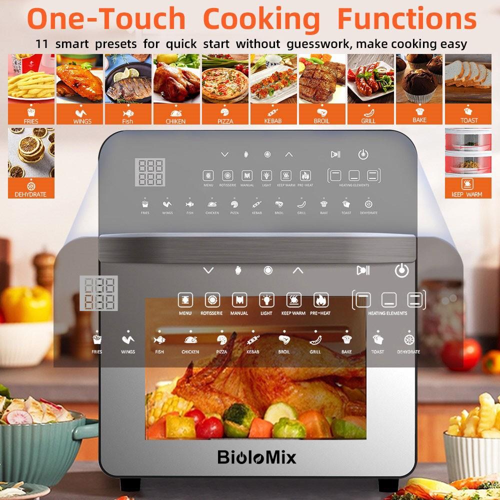 BioloMix 15L 1700W Dual Heating Air Fryer Toaster Rotisserie
