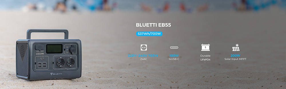 BLUETTI EB55 Portable Power Station 700W/537Wh Solar Generator - Grey -IMOU Sales 2011e03c 1542 4ea5 a499 563b9b02ef6c