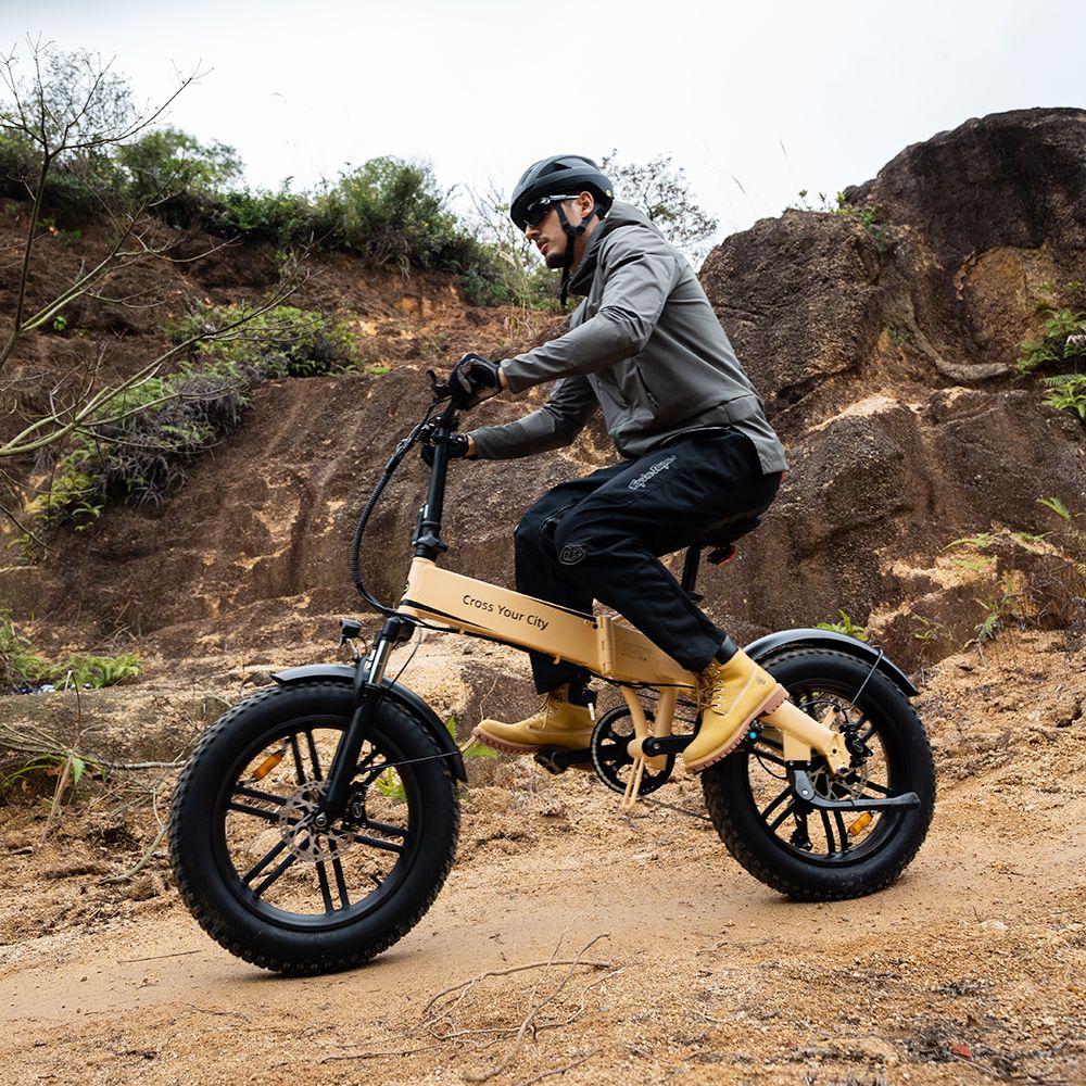 ADO A20F Beast Foldable E-Bike 20*4.0 Inch Fat Tire 250W Motor 25Km/h Speed 36V 14.5Ah Battery For 120KM Range Torque Sensor Shimano 7 Speed Dual Hydraulic Disc Brake IPX5 Waterproof IPS Color Display With ADO EBIKE App Control - Sand -rockbros-shop 2cd9abeb 7578 4db0 8779 4ada65ff8ede